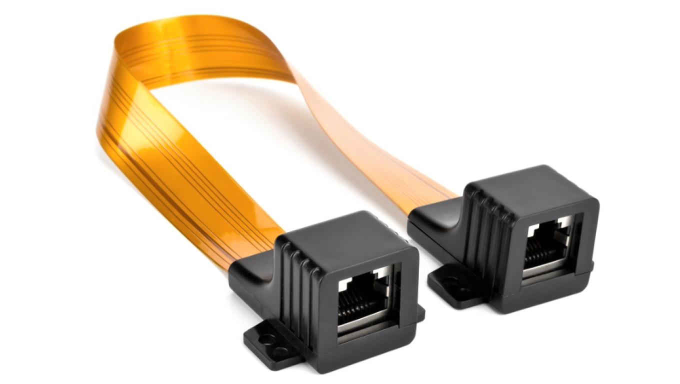 Przepust okienny teleinformatyczny płaski RJ45 - RJ45 kat.5e 0,23m LANBERG