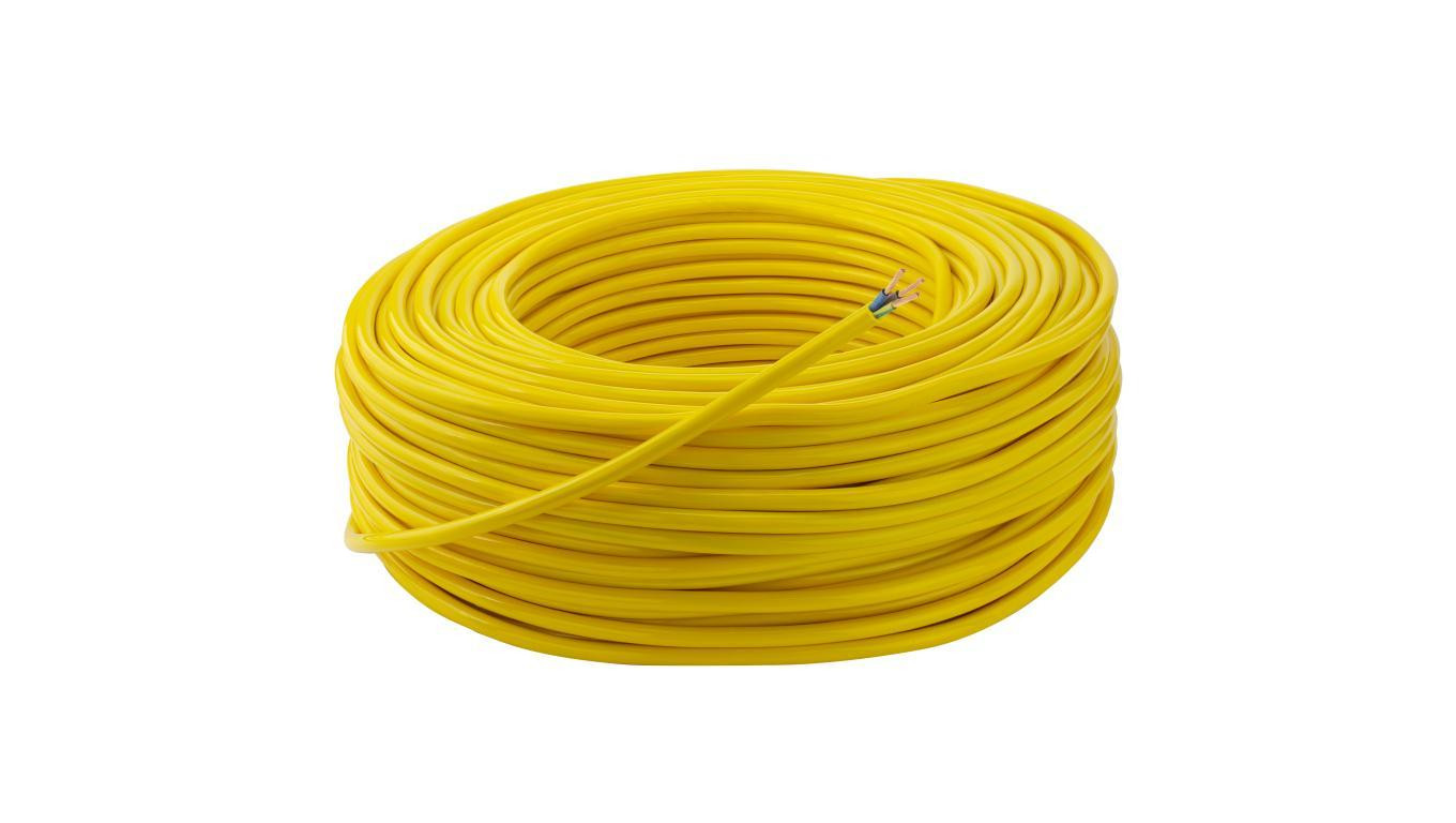 Kabel przemysłowy poliuretanowy PUR / H07BQ-F 3x1,5mm2 żółty 450/750V zewnętrzny olejoodporny linka Elektrokabel /10m/