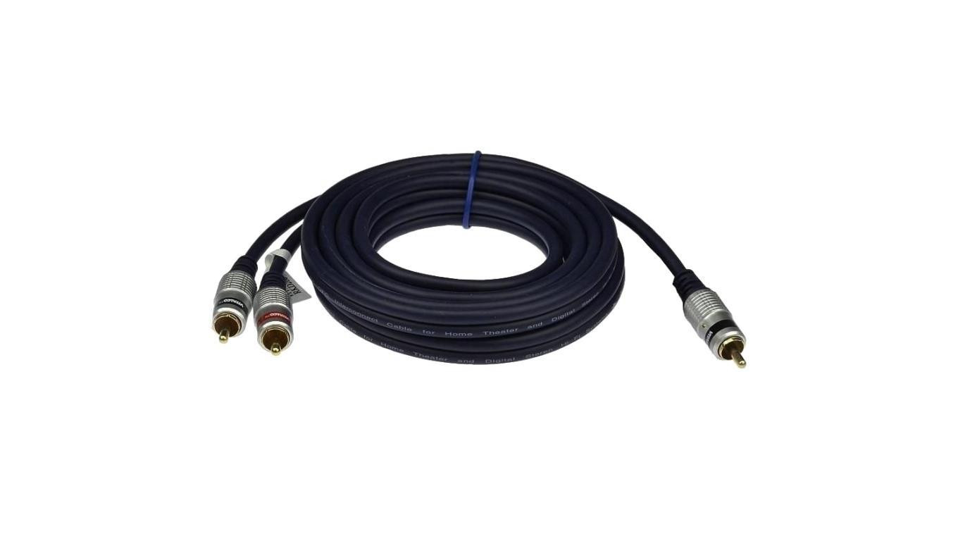 VITALCO RKD180 Kabel Audio do Subwoofera 1x RCA Cinch (wtyk) / 2x RCA Cinch (wtyk) 1m