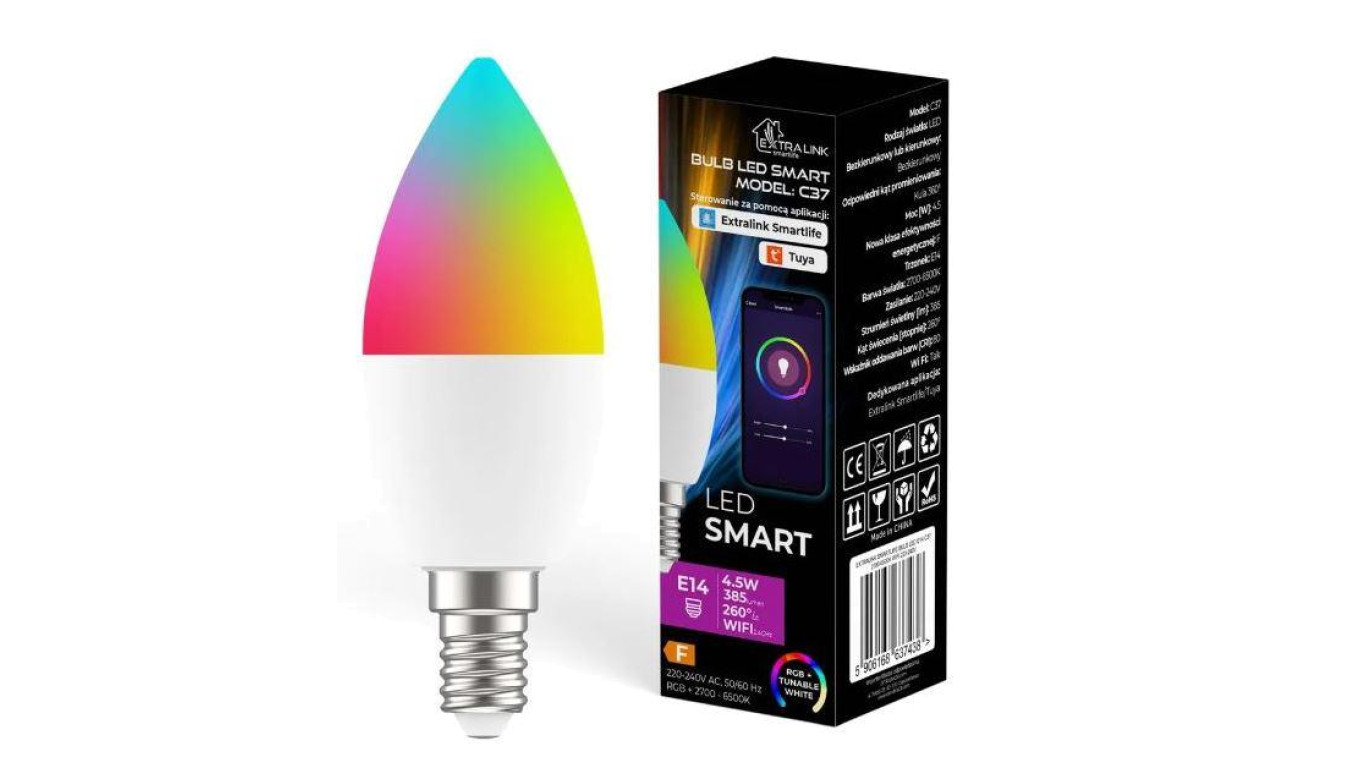 EXTRALINK smartlife żarówka LED E14 C37 2700-6500K WIFI 220-240V LED E14 C37