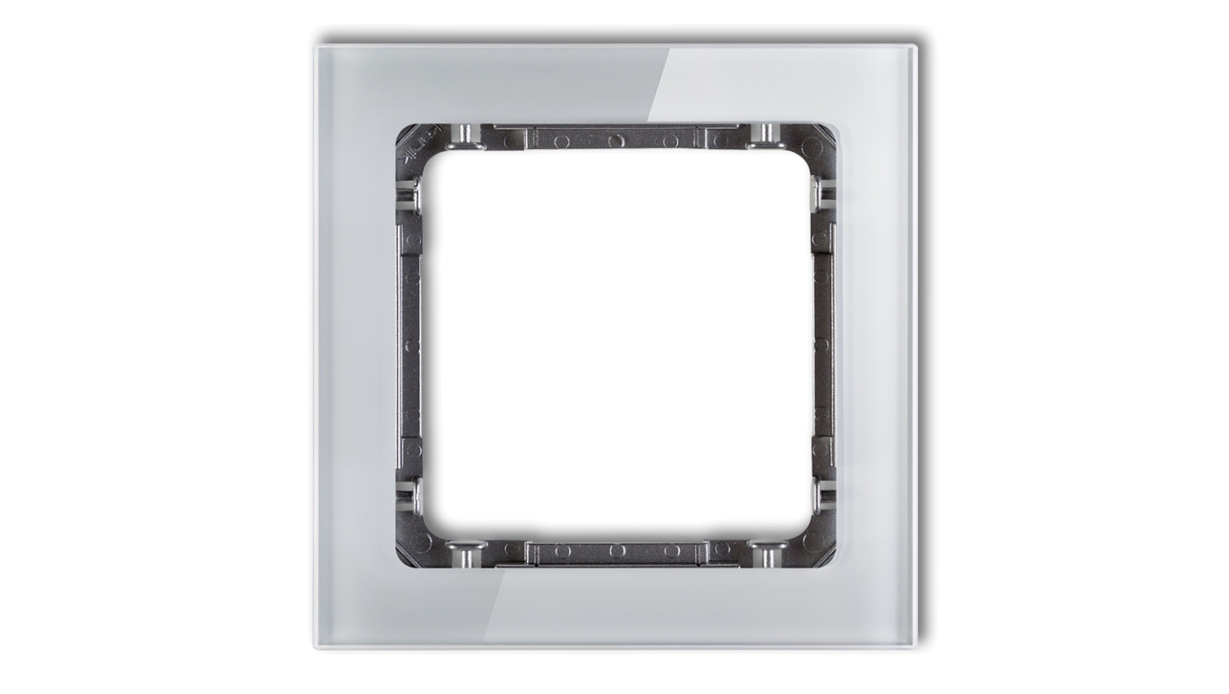 DECO Ramka pojedyncza - efekt szkła (ramka: szara spód: grafitowy) szary 15-11-DRS-1