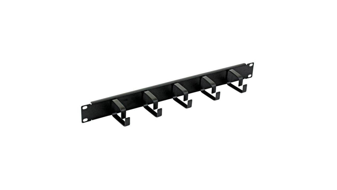 Uchwyt organizer kabli 1U do szafy Rack 19 Cali 5 Pierścieni I-CASE CABLE-BK5