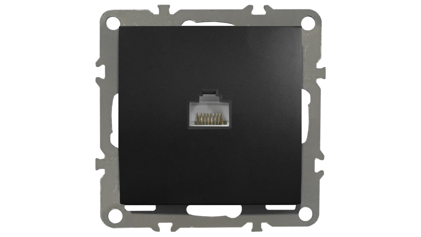 QUADRA GNIAZDO KOMPUTEROWE INTERNETOWE RJ45 LAN CZARNE