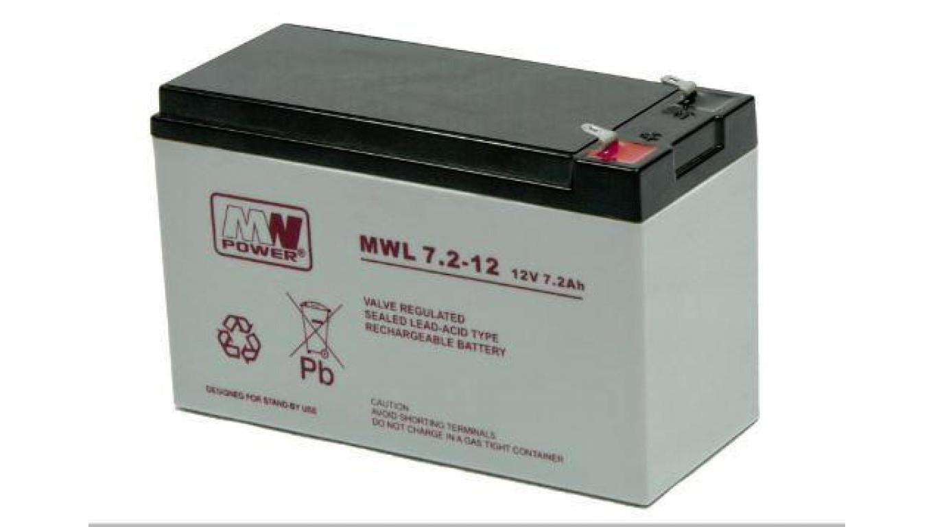 akumulator AGM 10-12lat 12V/7.2Ah MWL 7.2-12L