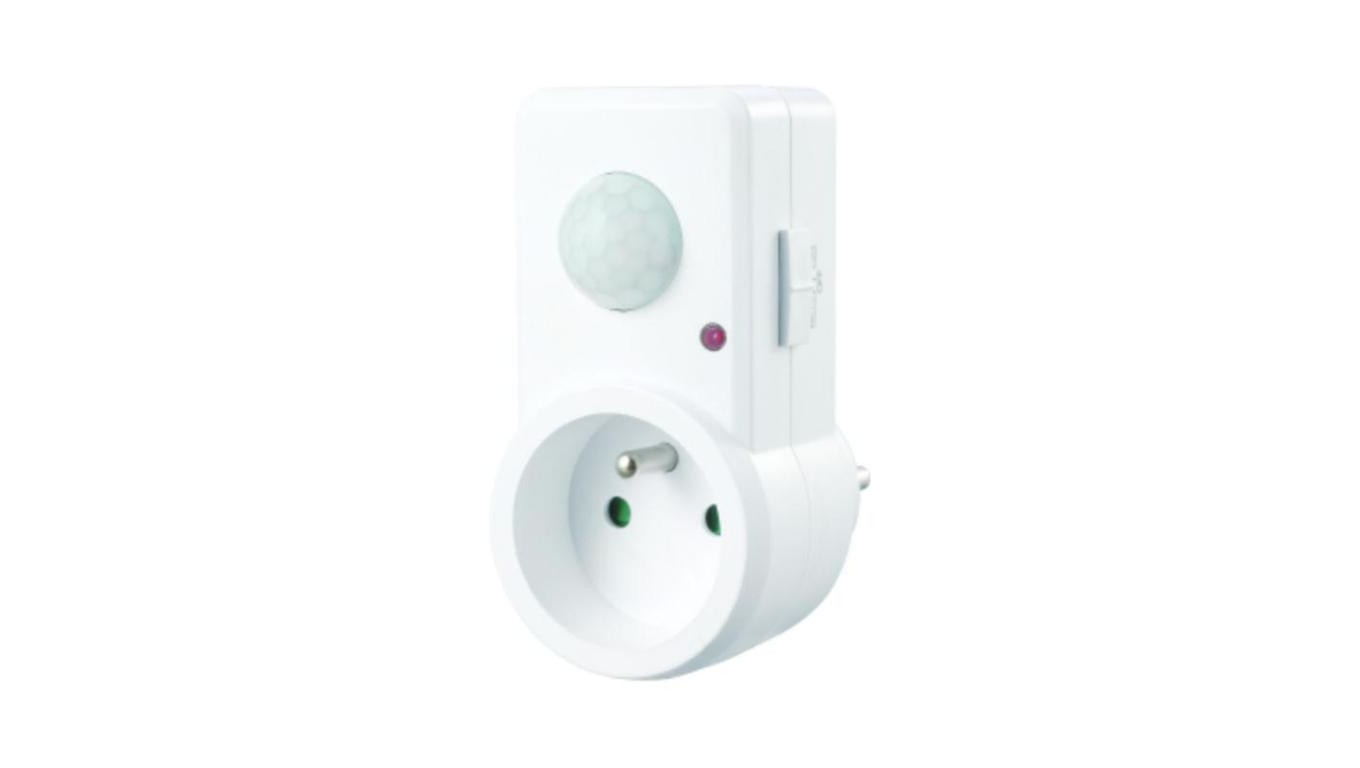 Czujnik ruchu PIR wtyczkowy 120 st. 300W zasięg 9m biały CP-10B