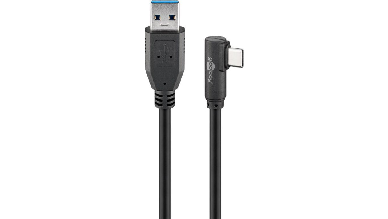Kabel USB-C™ na USB-A 3.0 90, czarny - Długość kabla 3 m