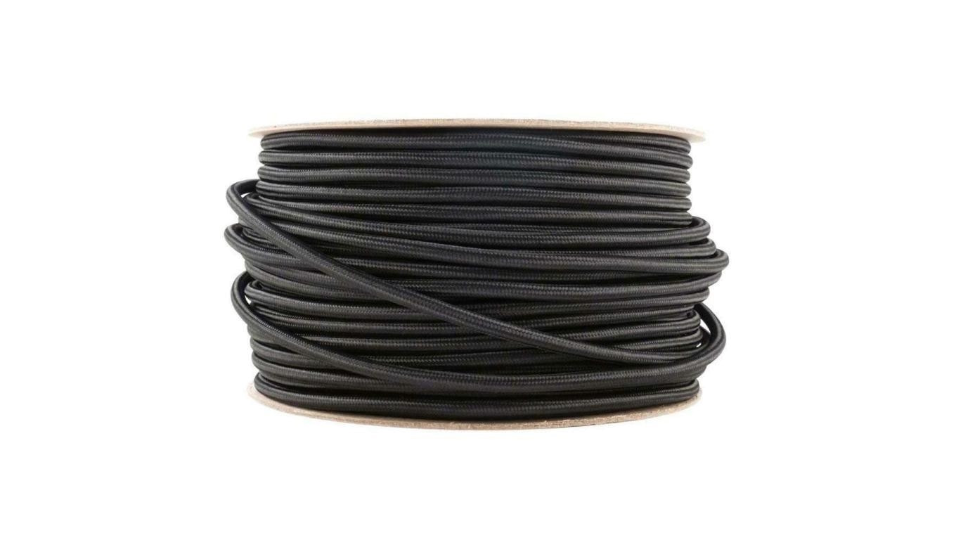 Kabel PREMIUM 2 żyłowy czarny 2x0,75mm2 przewód w oplocie - 100m