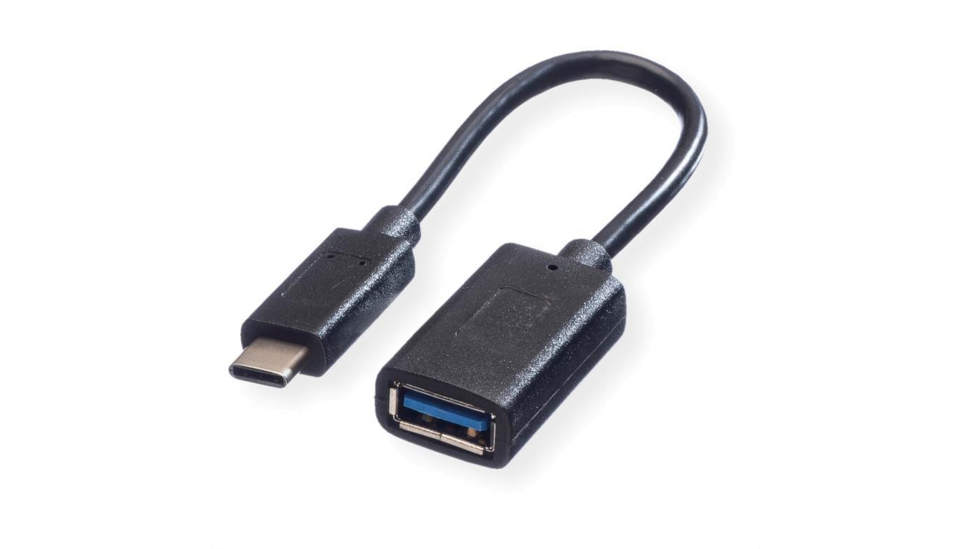 VALUE Kabel USB 3.2 Gen 1, USB Typ C - A, M/F, OTG, VALUE Kabel USB 3.2, USB Typ C - A, M/F, OTG , zwart, 0,15 m