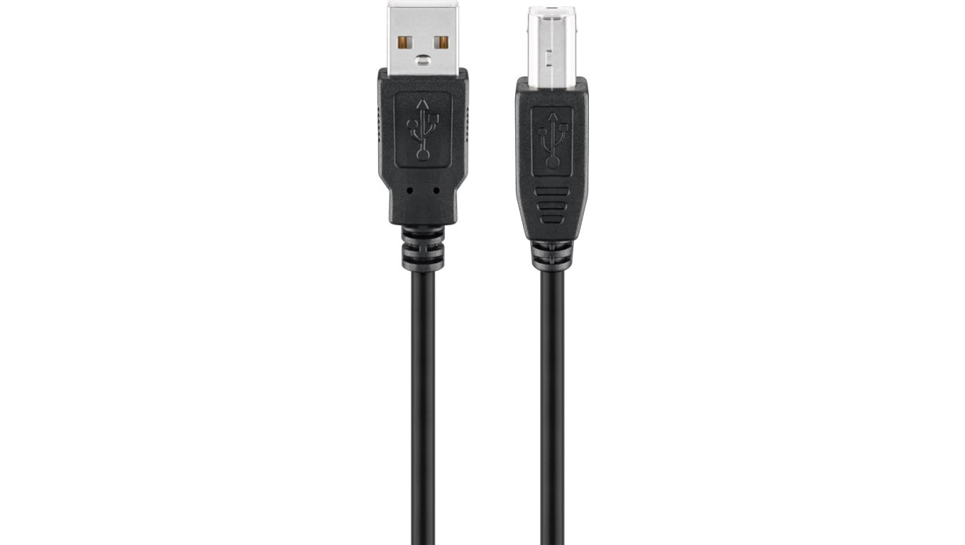 Kabel USB 2.0 Hi-Speed, Czarny - Długość kabla 1.8 m