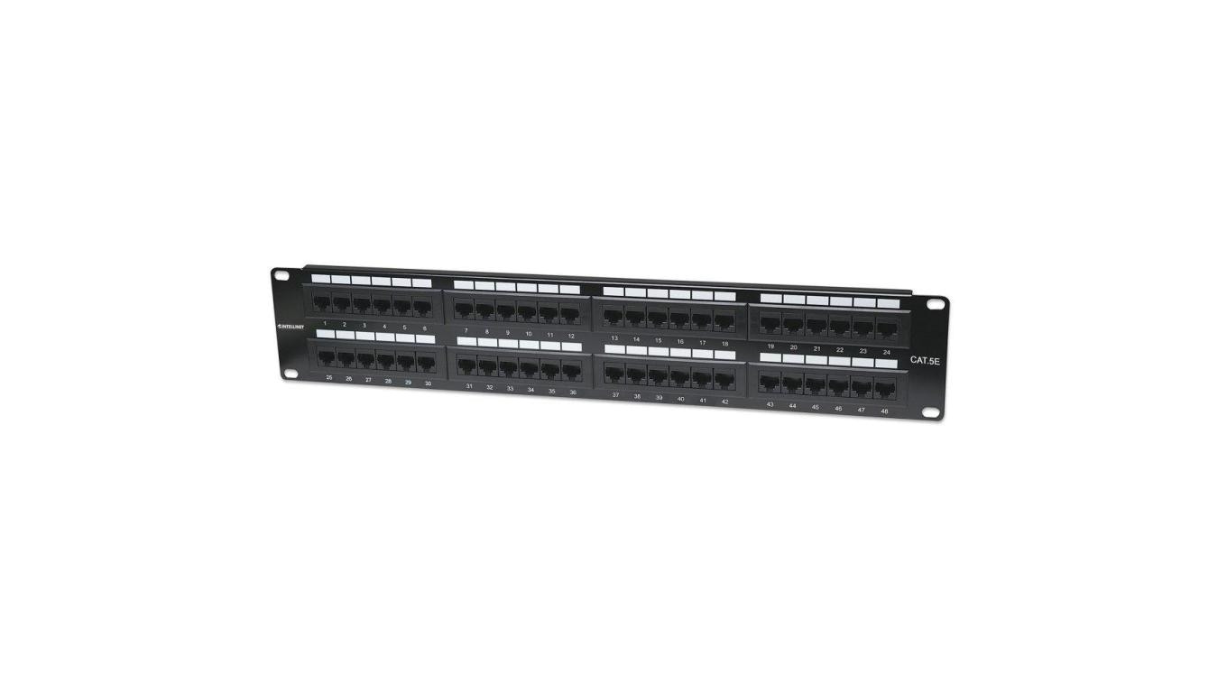 Patch Panel 48-Portów RJ45 UTP Kat.5e 2U Rack 19
