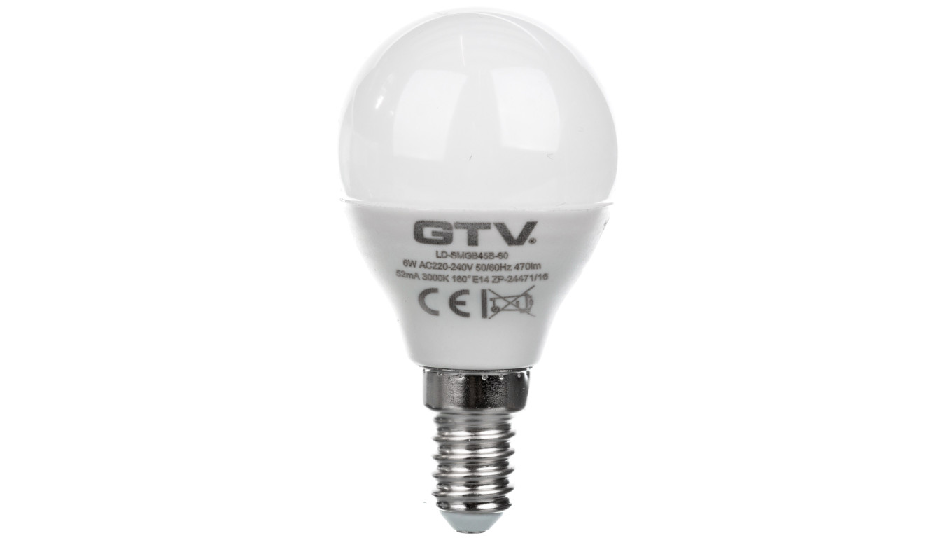 Żarówka LED E14 B45B 6W 470lm 3000K AC220-240V 160st. LD-SMGB45B-60