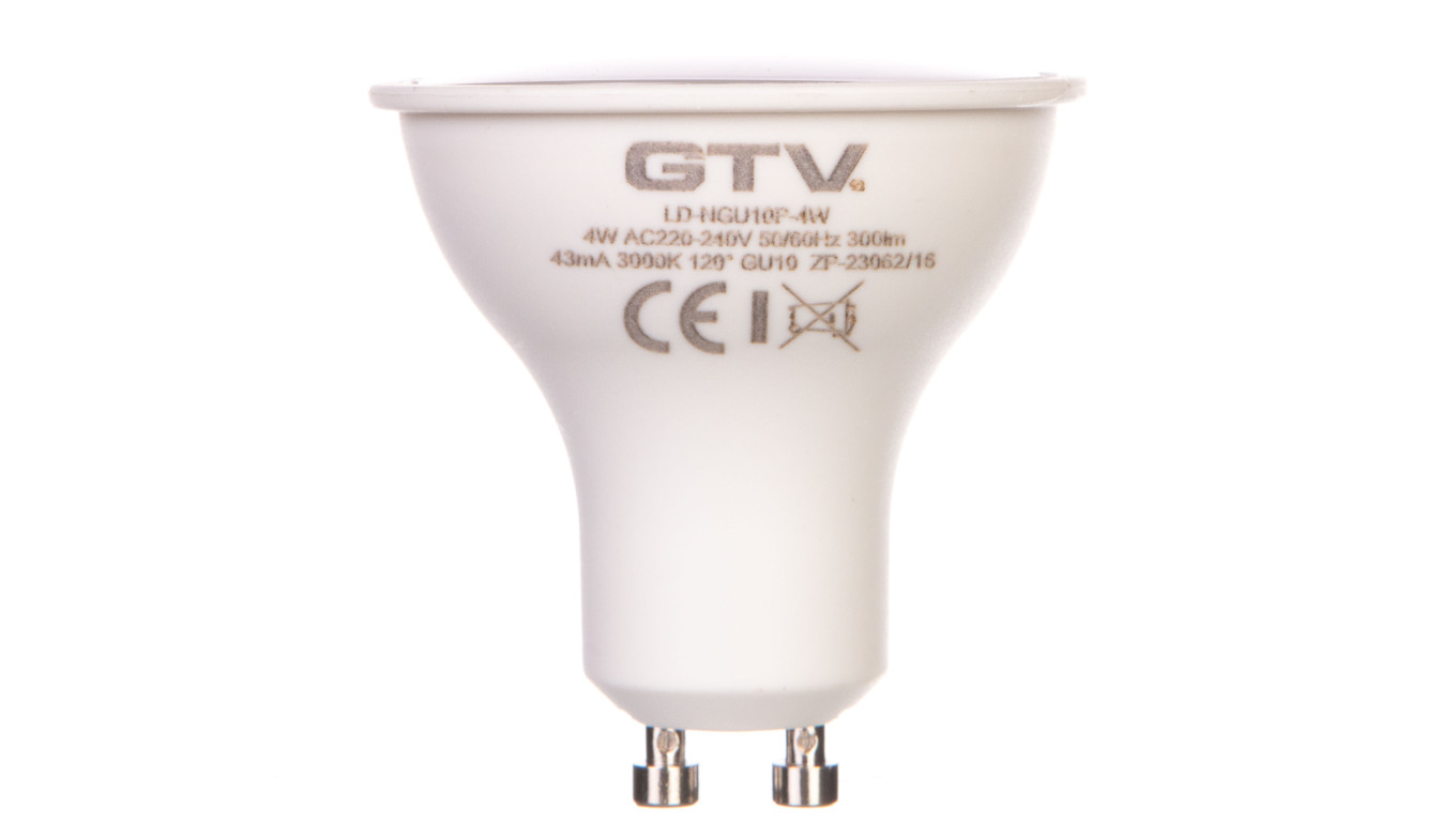 Żarówka LED GU10 4W 300lm 3000K AC180-250V 120st. LD-NGU10P-4W