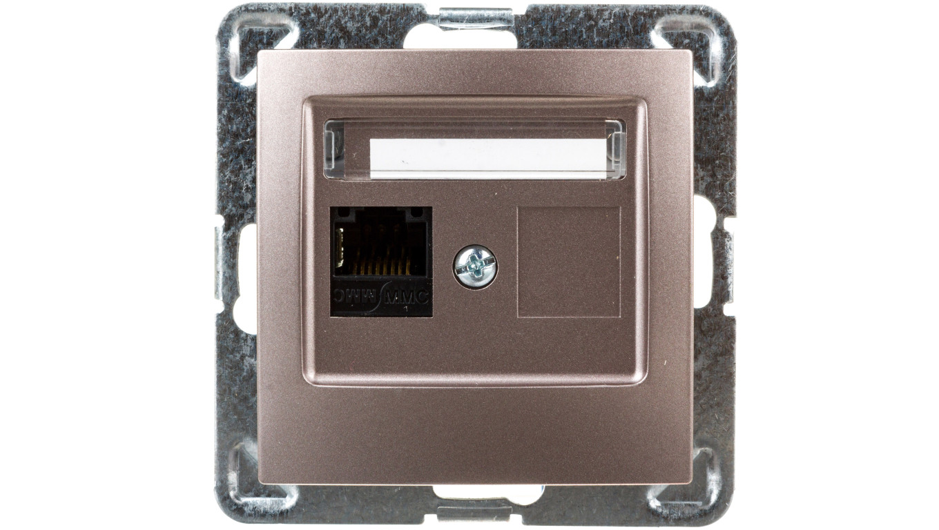 IMPRESJA Gniazdo komputerowe pojedyncze RJ45 kat.5e MMC tytan GPK-1Y/K/m/23