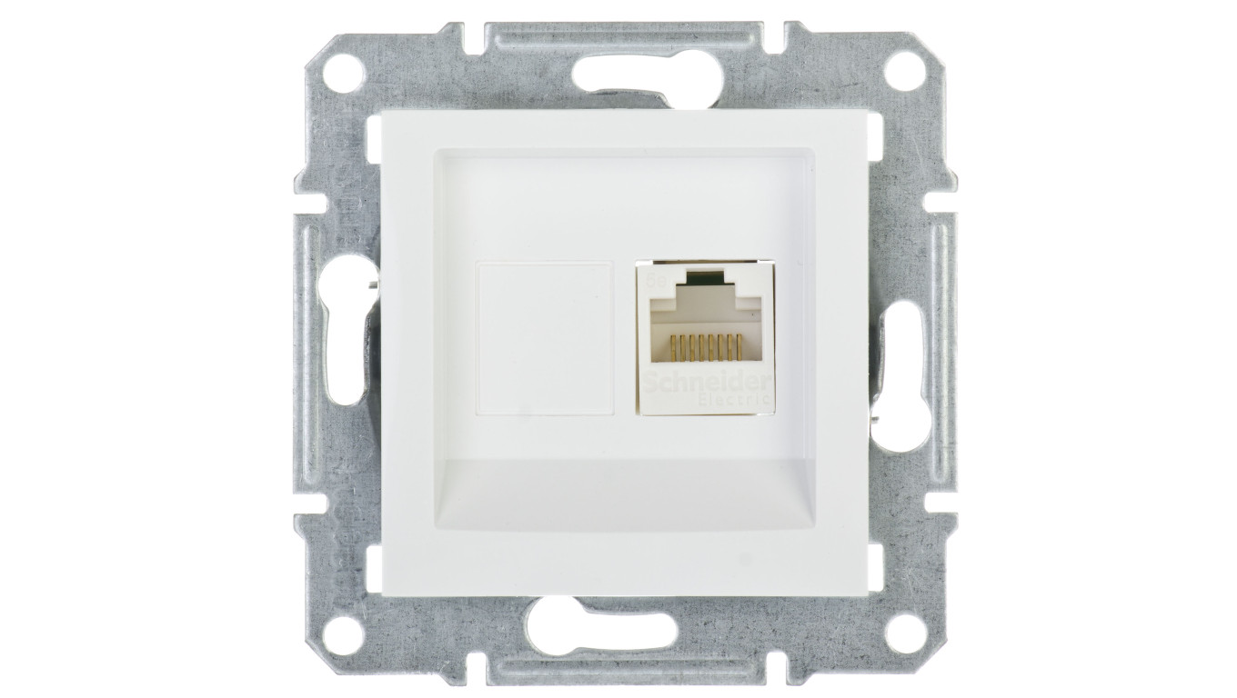 ASFORA Gniazdo komputerowe pojedyncze RJ45 kat.5e bez ramki białe EPH4300721