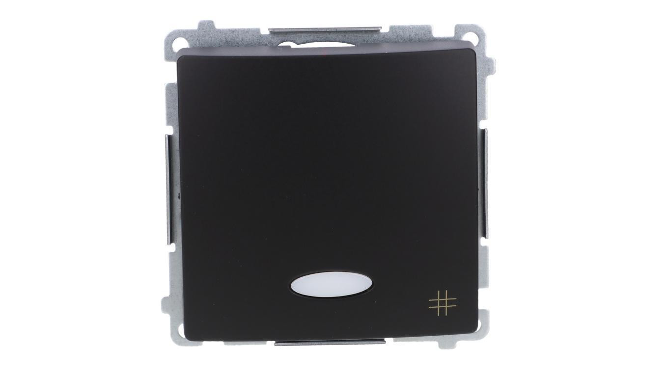 Simon Basic Łącznik krzyżowy z podświetleniem LED (moduł) 10AX, 250V, szybkozłącza, czarny BMW7L.01/49