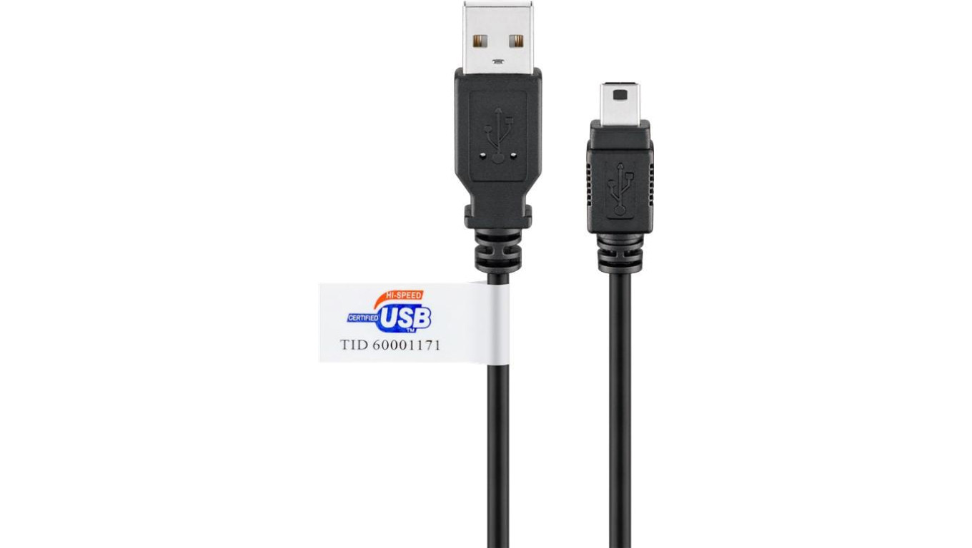 Kabel USB 2.0 Hi-Speed z certyfikatem USB, Czarny - Długość kabla 1.8 m