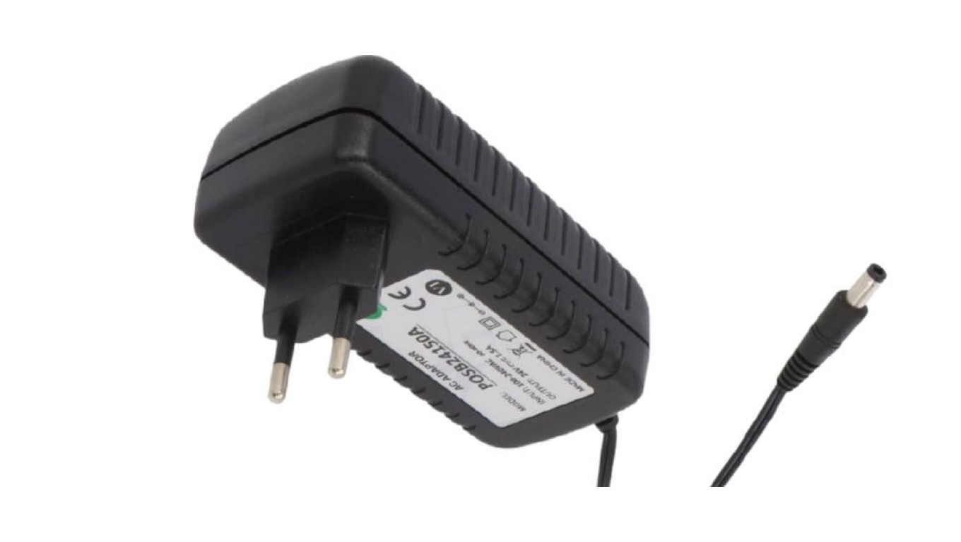POSB24150A Zasilacz adapter czarny 36W 24V/1.5A AC:CEE7/16. wtyk DC:2.1/5.5