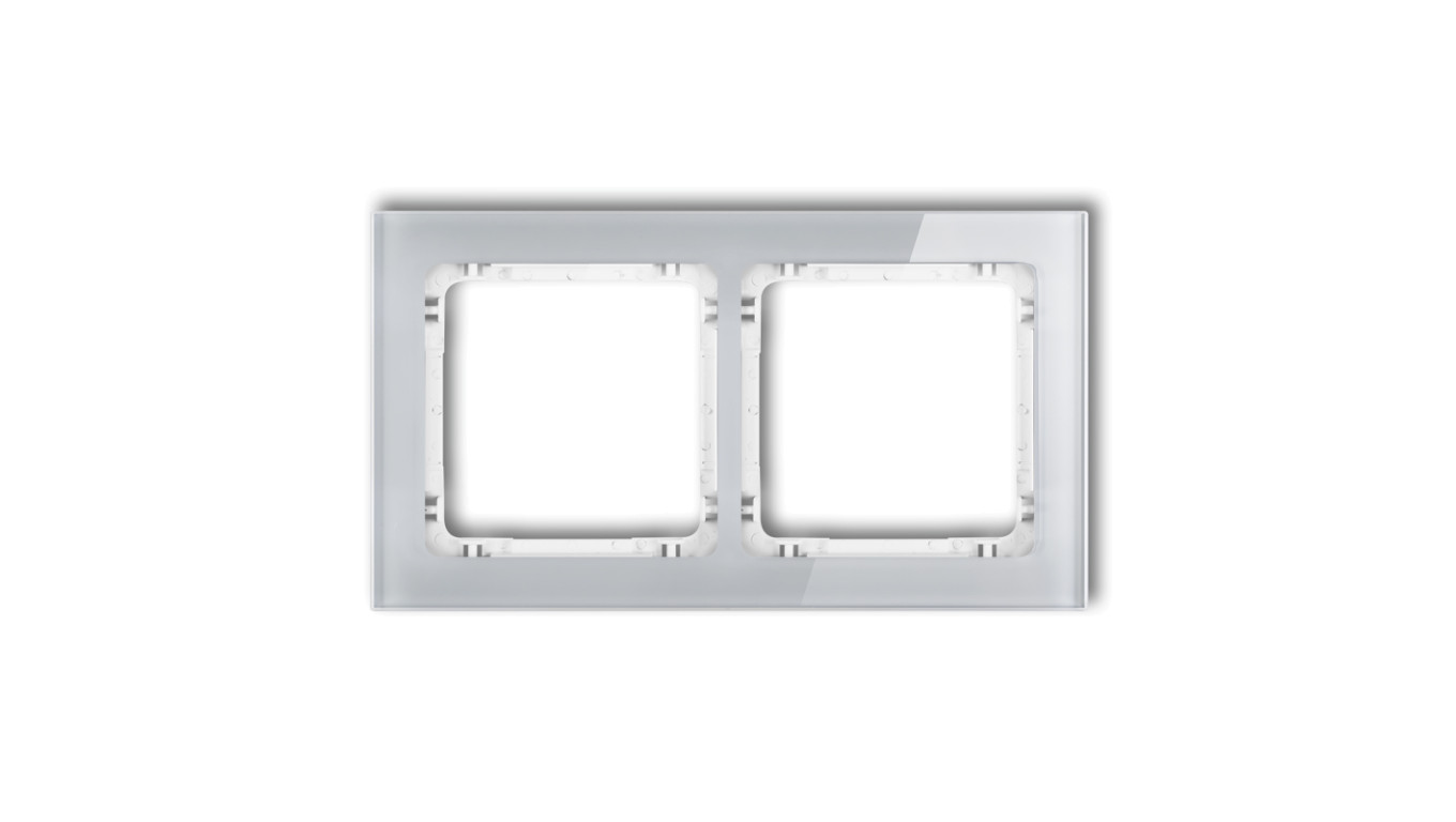 DECO Ramka podwójna - efekt szkła (ramka: szara spód: biały) szary 15-0-DRS-2