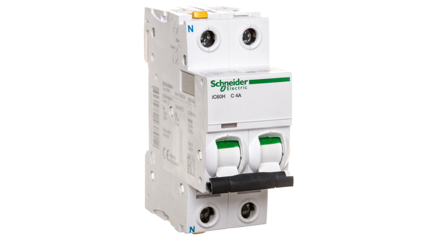 Wyłącznik nadprądowy 1P+N C 4A 10kA AC iC60H-C4-1N A9F07604