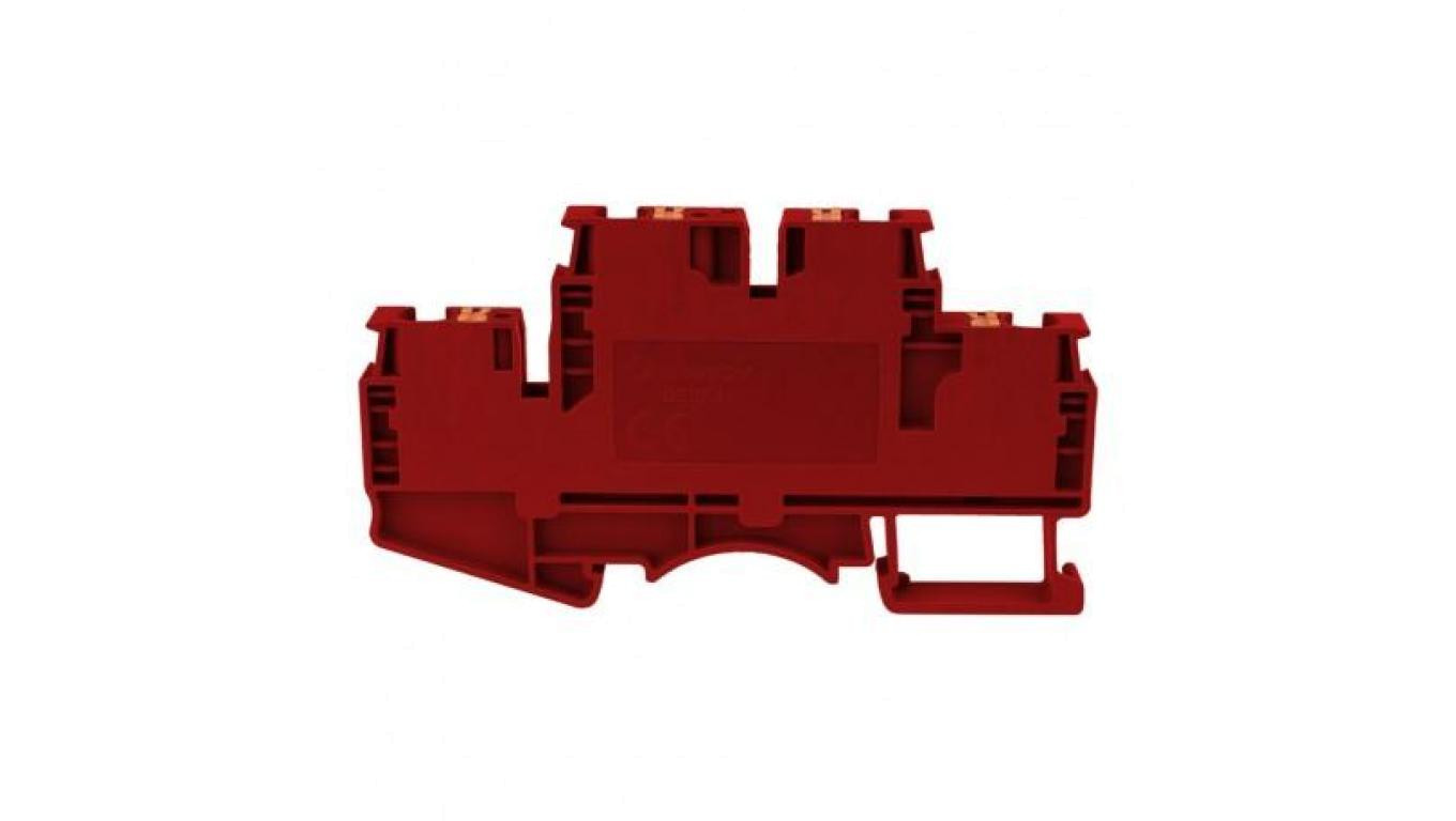 Złączka szynowa zaciskowa czerwona 4mm2 2-piętrowa 4-przewodowa