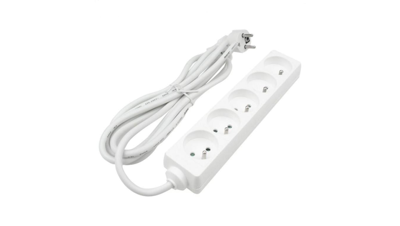 Przedłużacz 5 gniazd 3m z/u 3x1.5mm2 BIAŁY