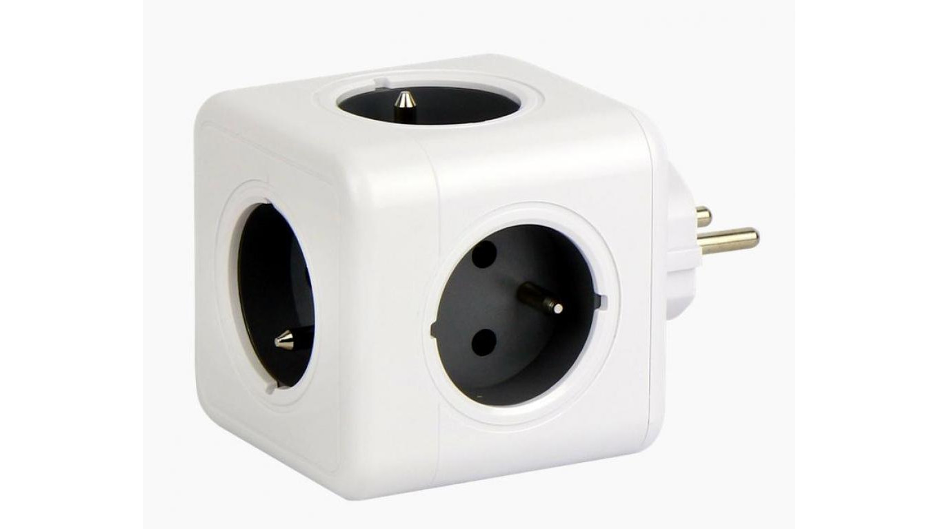 AURA line CUBE kostka rozgałęźnik rozdzielacz 5 gniazd 3680W