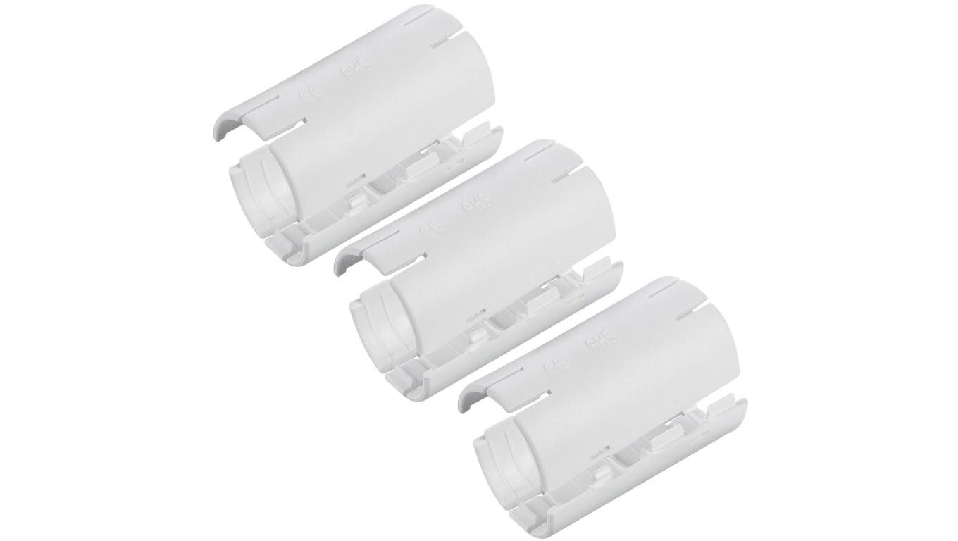 Łącznik składany prosty LSP 20 biały do rur sztywnych (RL i RLM) oraz karbowanych (RKGL i RKGS) AKS komplet 3szt