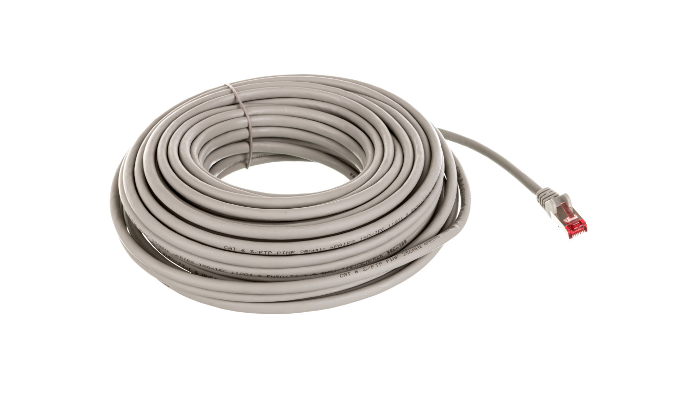 Kabel krosowy patchcord S/FTP (PiMF) kat.6 LSZH szary 20m 50893