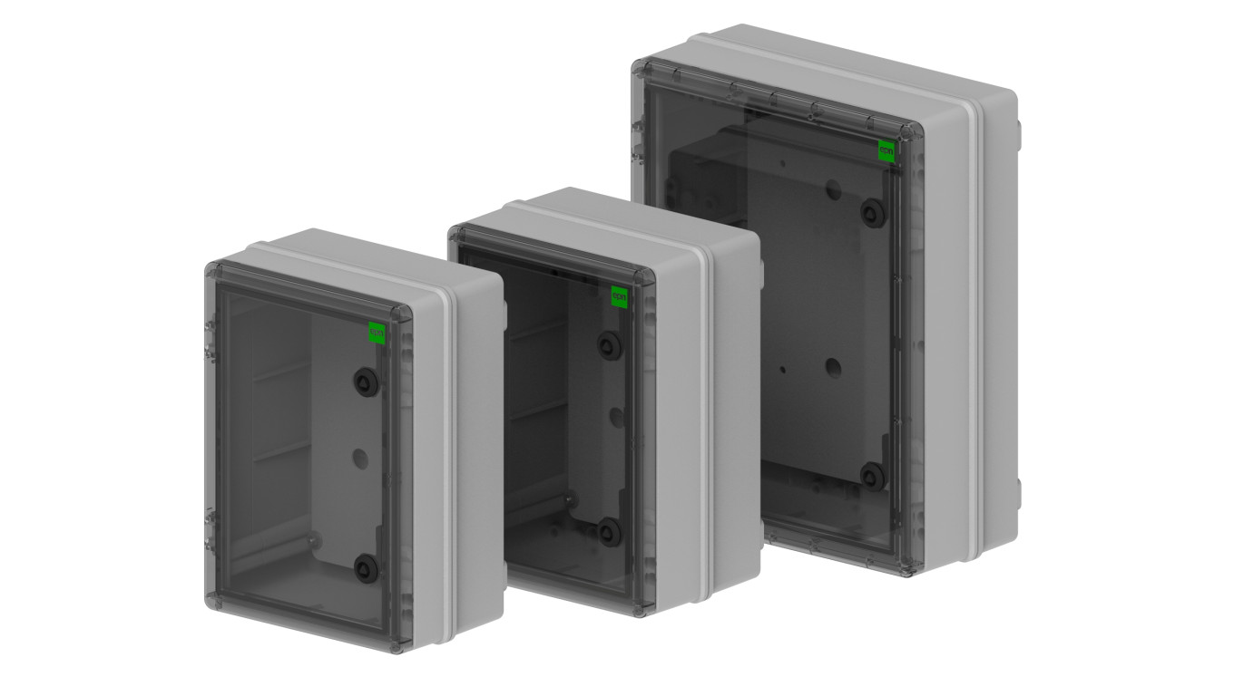 INDUSTRIAL Szafka rozdzielcza hermetyczna SR1 252x352x142mm 400V IP65 transparentna 2753-01
