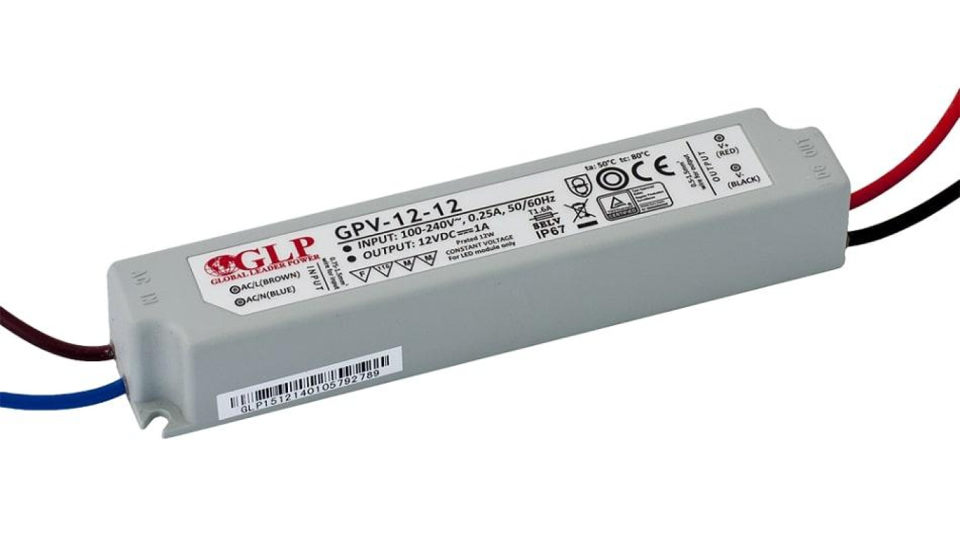 GPV-12-12 Zasilacz LED 12W 12V/1A IP67 hermetyczny
