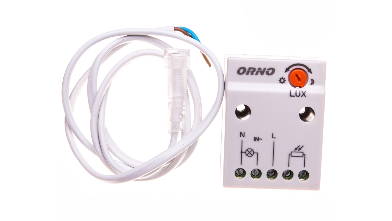 Czujnik zmierzchowy z zewnętrzną sondą 2300W 2-100lx IP65/IP20 biały OR-CR-233