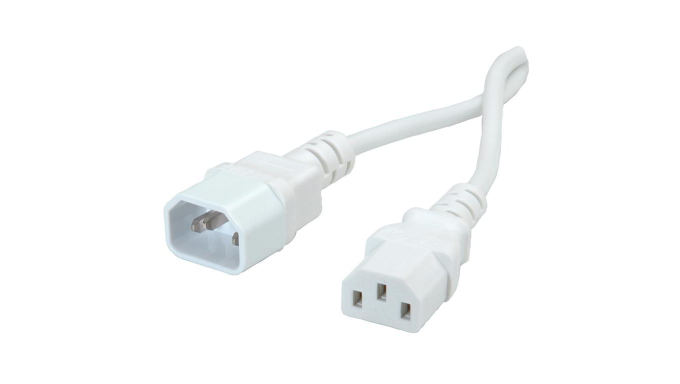 Przedłużacz zasilania VALUE, IEC 320 C14 - C13, biały, 1,8 m