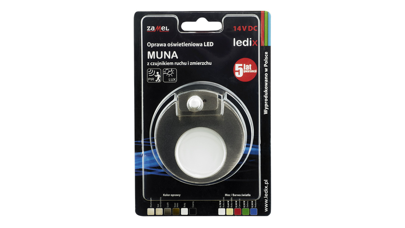 Oprawa schodowa LED Muna PT 230V AC regulowany czujnik CZN biała zimna LED10222661