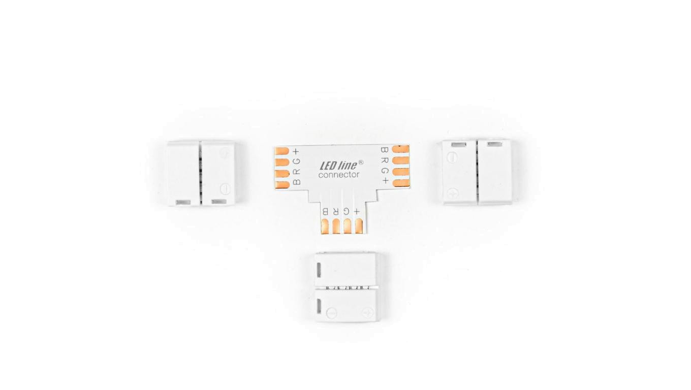 LED line łącznik do taśm LED CLICK CONNECTOR kątowy 10 mm 4 PIN Typ T RGB