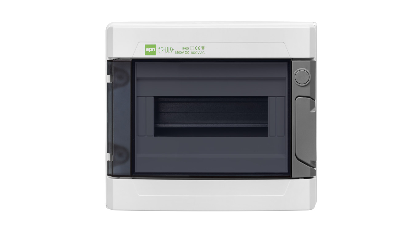 Rozdzielnica hermetyczna EP-LUX natynkowa 1x8 1500V DC 1000V AC PE+N dymny IP65 1961-01