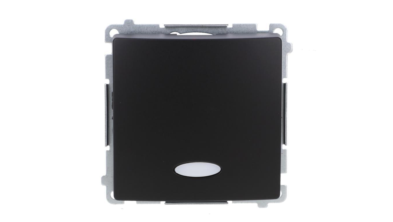 Simon Basic Łącznik jednobiegunowy z podświetleniem LED (moduł) 10AX, 250V, szybkozłącza, czarny BMW1L.01/49