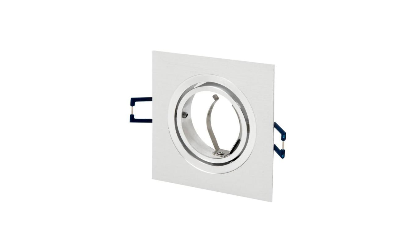 LEDOM Oprawka oczko kwadrat biała szcz ruchoma