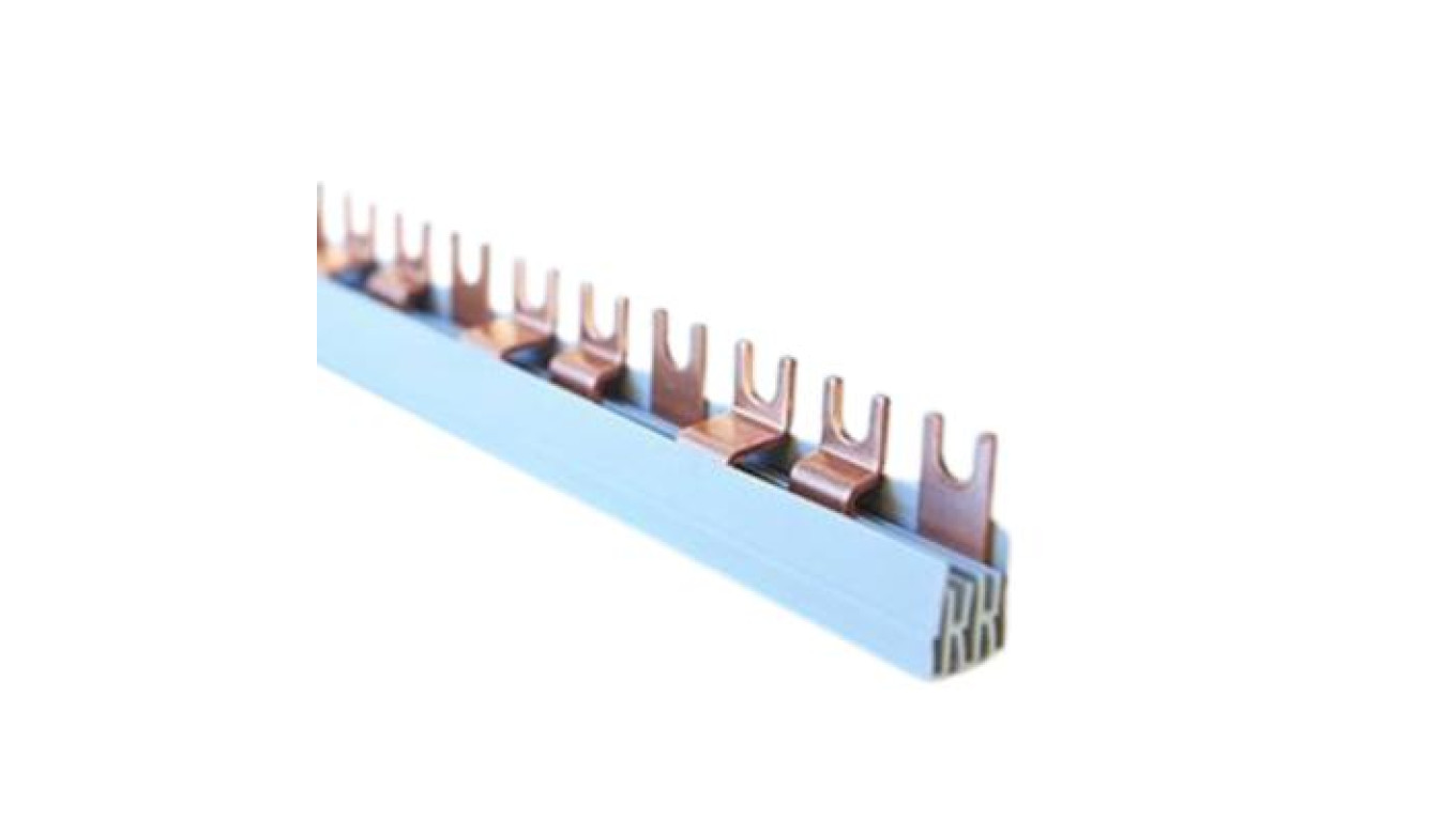 Szyna łączeniowa widełkowa MCB, 3-polowa, przekrój 10 mm², typ T, długość 57 modułów MEF35710A00
