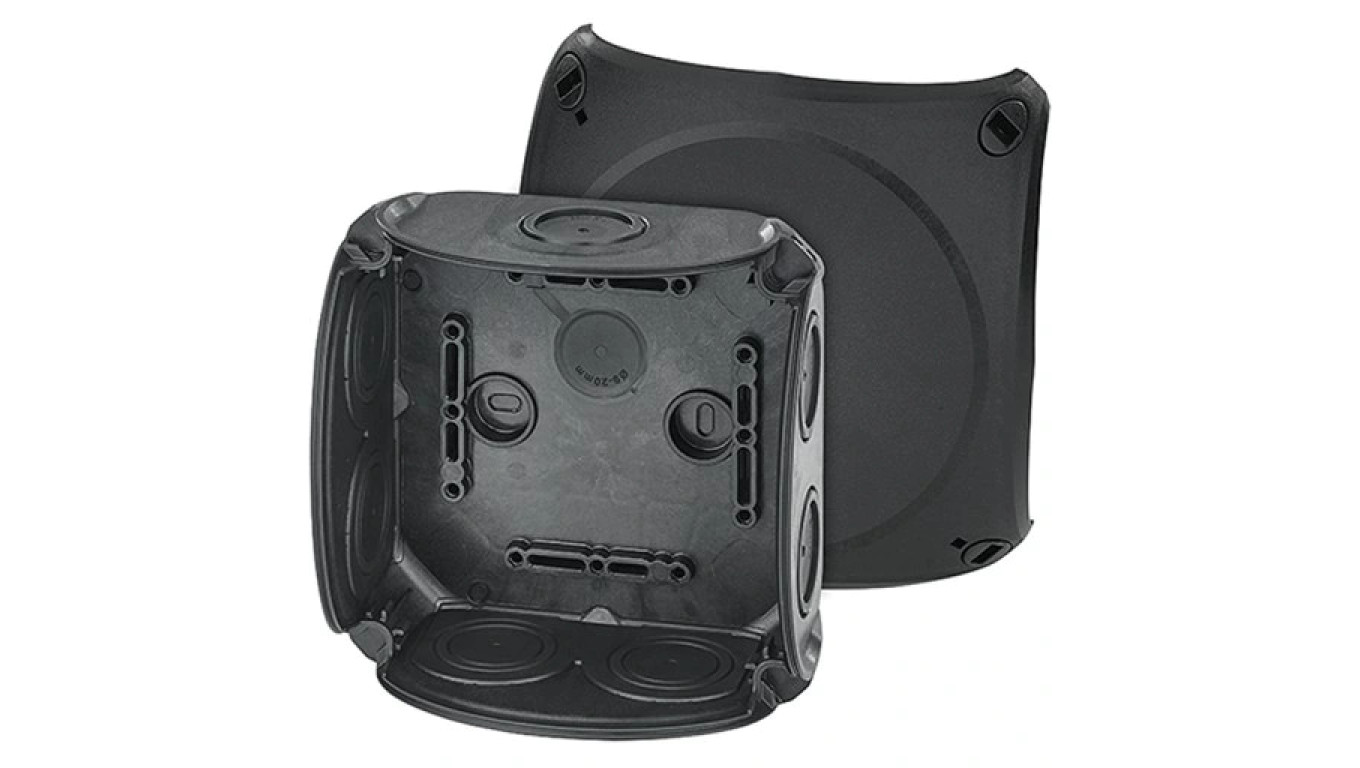 Puszka instalacyjna DK 0600 B natynkowa bez zacisków 130x130x77mm hermetyczna IP66 czarna HENSEL