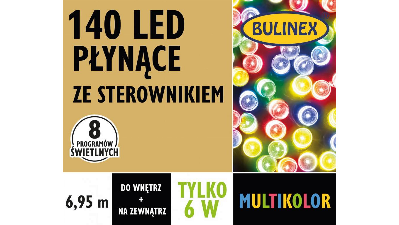 BULINEX 140 LED LAMPKI PŁYNĄCE MULTIKOLO R 6 95m