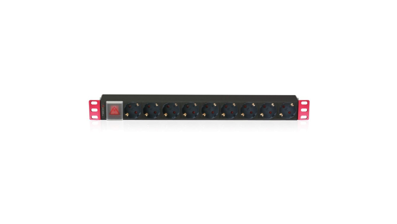 Listwa zasilająca z włącznikiem 19 1U 9 gniazd Schuko I-CASE STRIP-91UD /2m/