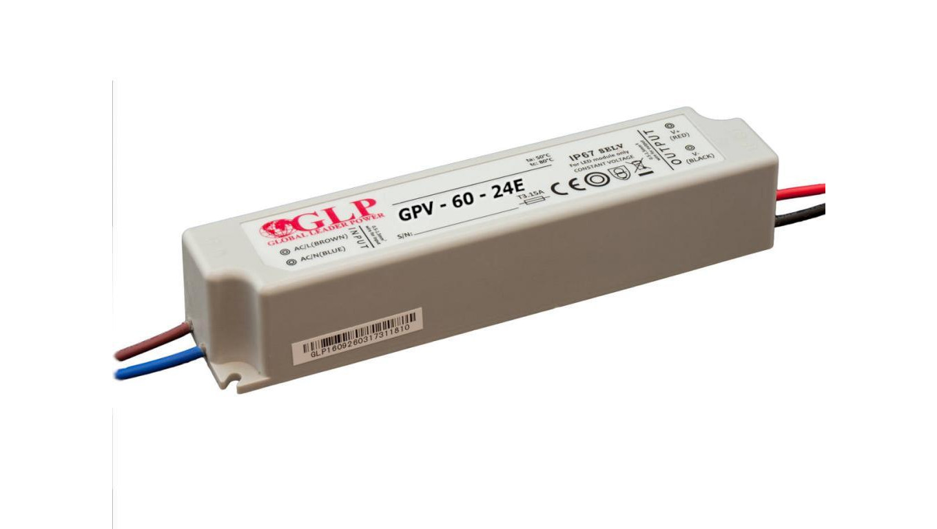 GPV-60-24E Zasilacz impulsowy do LED 60W 24V/2.5A IP67 hermetyczny