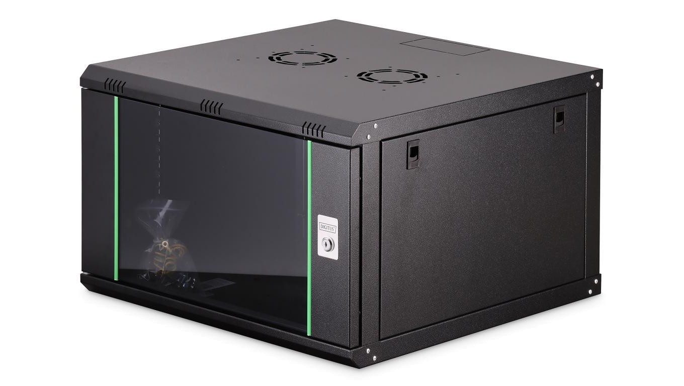 Szafa sieciowa wisząca Dynamic 19 7U rack 600x600, drzwi szyba, czarny, niezłożona, 60kg DN-37103
