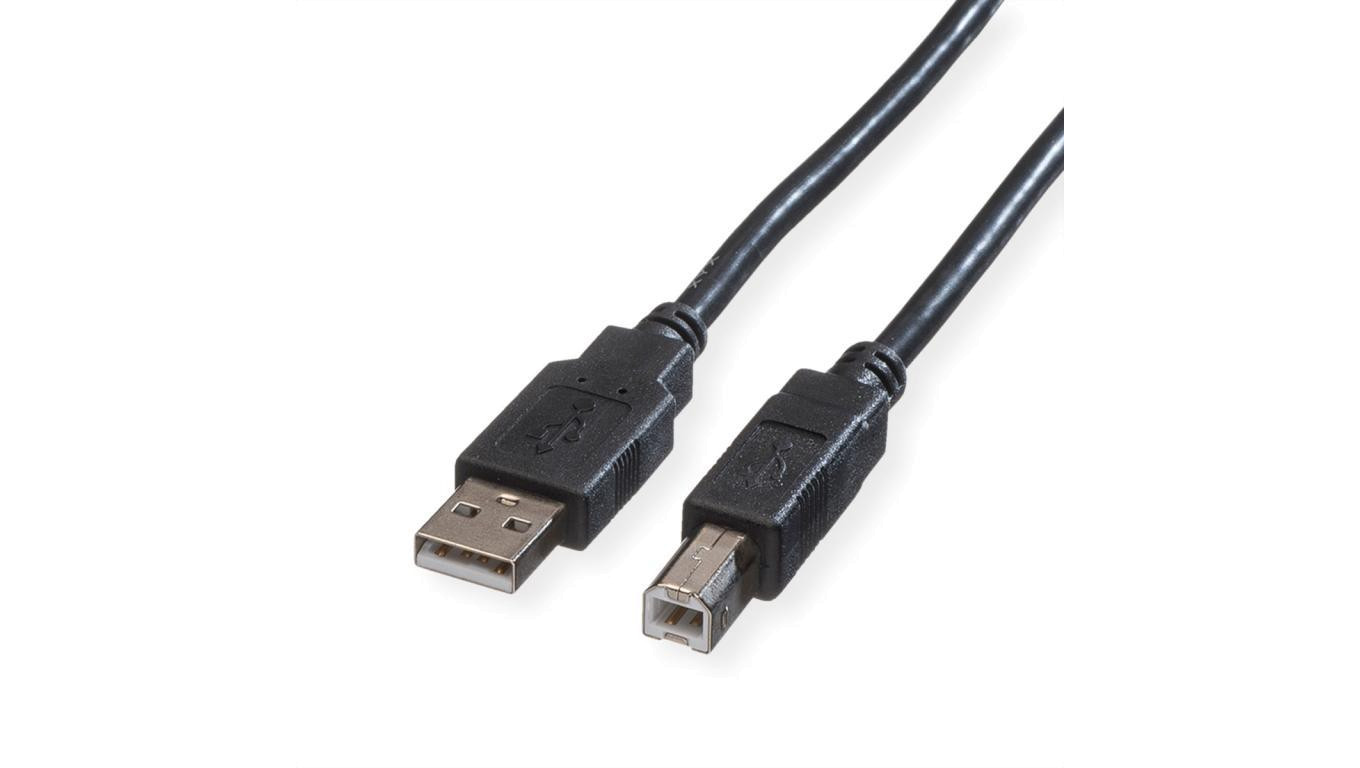 ROLINE USB 2.0 kabel, type A-B, zwart, 1,8 m
