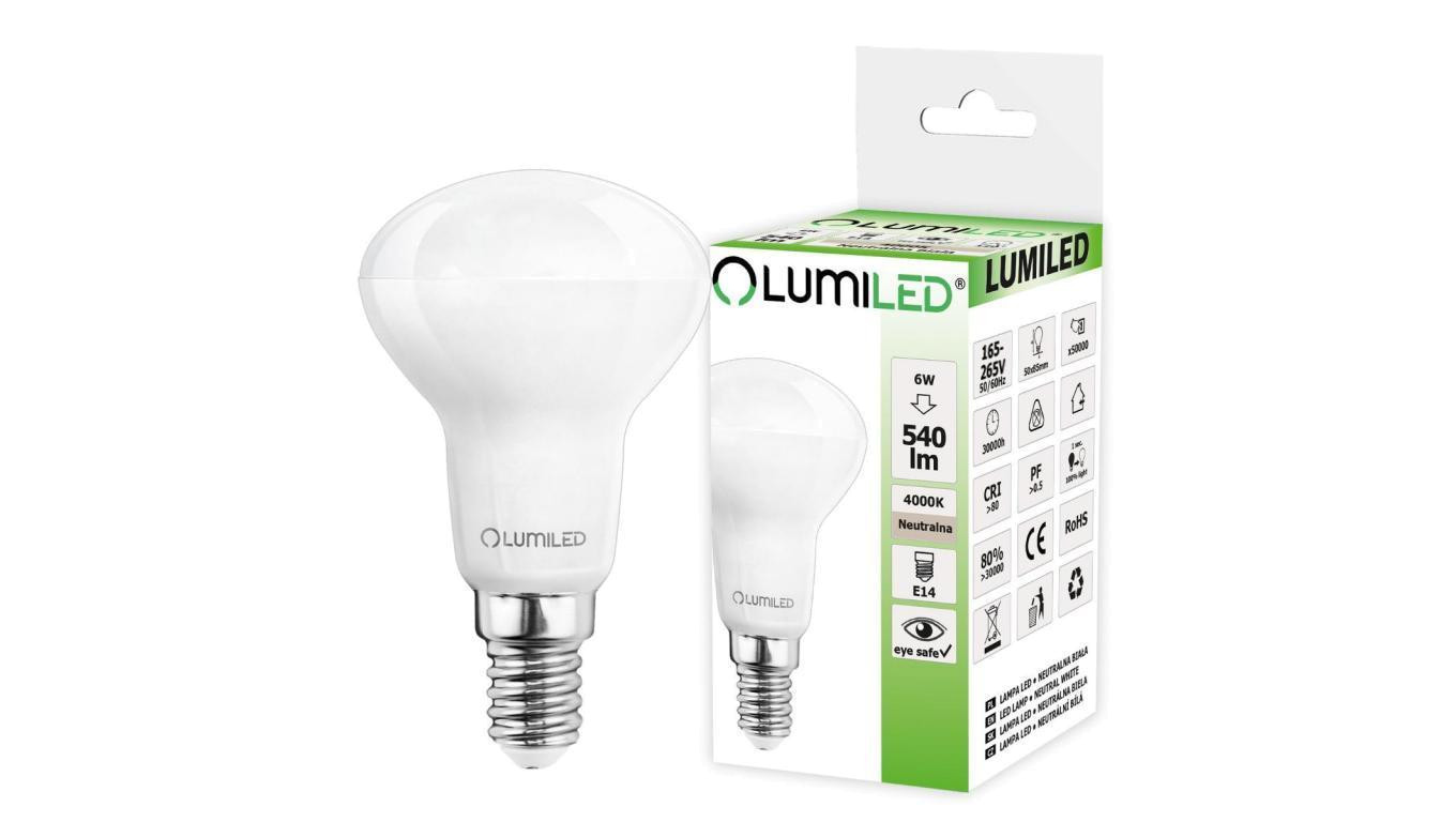 Żarówka LED E14 R50 6W = 50W 540lm 4000K Neutralna 120 LUMILED