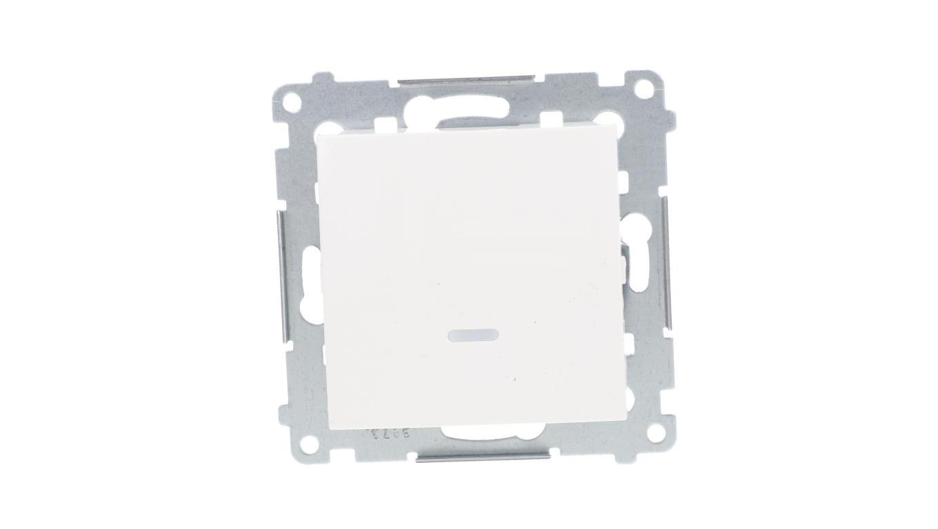 Simon 54 Łącznik jednobiegunowy z podświetleniem, szybkozłącza, biały DW1L.01/11