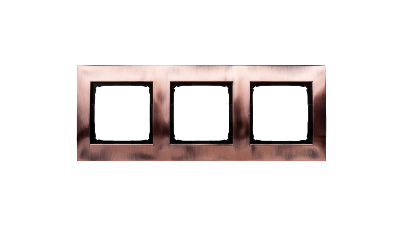 Simon 54 Premium Ramka potrójna metalowa miedź rustykalna DR3/36