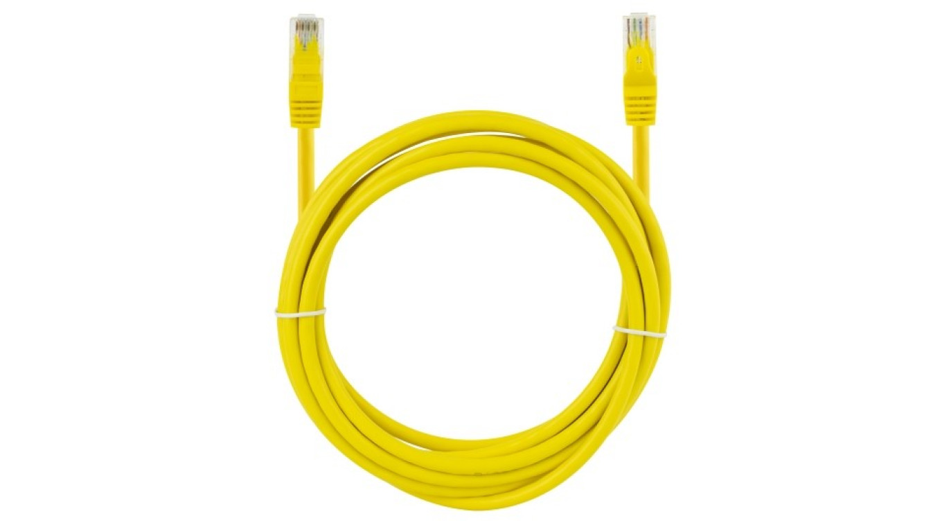 Patchcord UTP kat.6 kabel sieciowy LAN 2x RJ45 linka żółty 2m NEKU