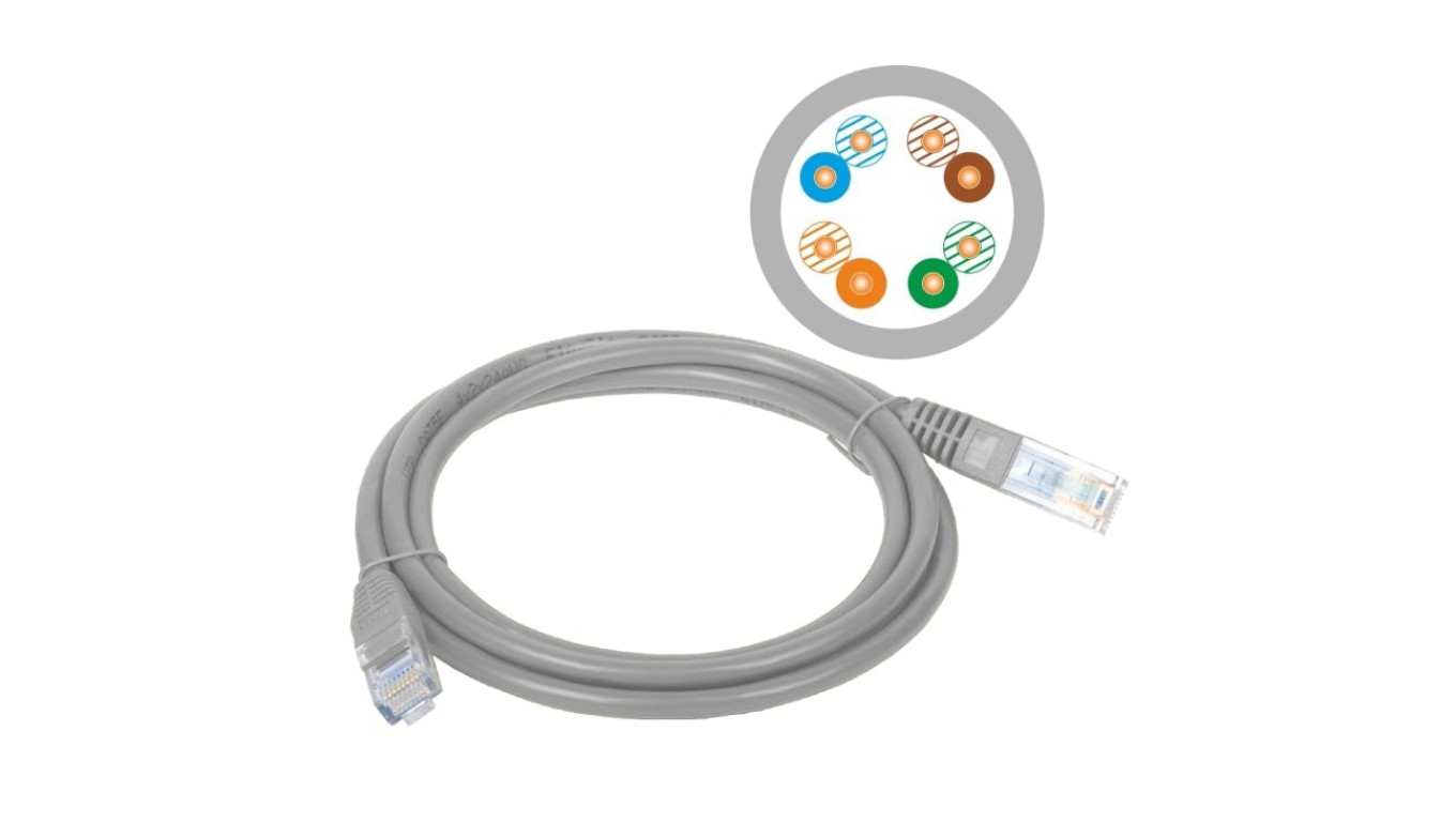 Patchcord FTP kat.5e kabel sieciowy LAN 2x RJ45 linka szary 1m Alantec