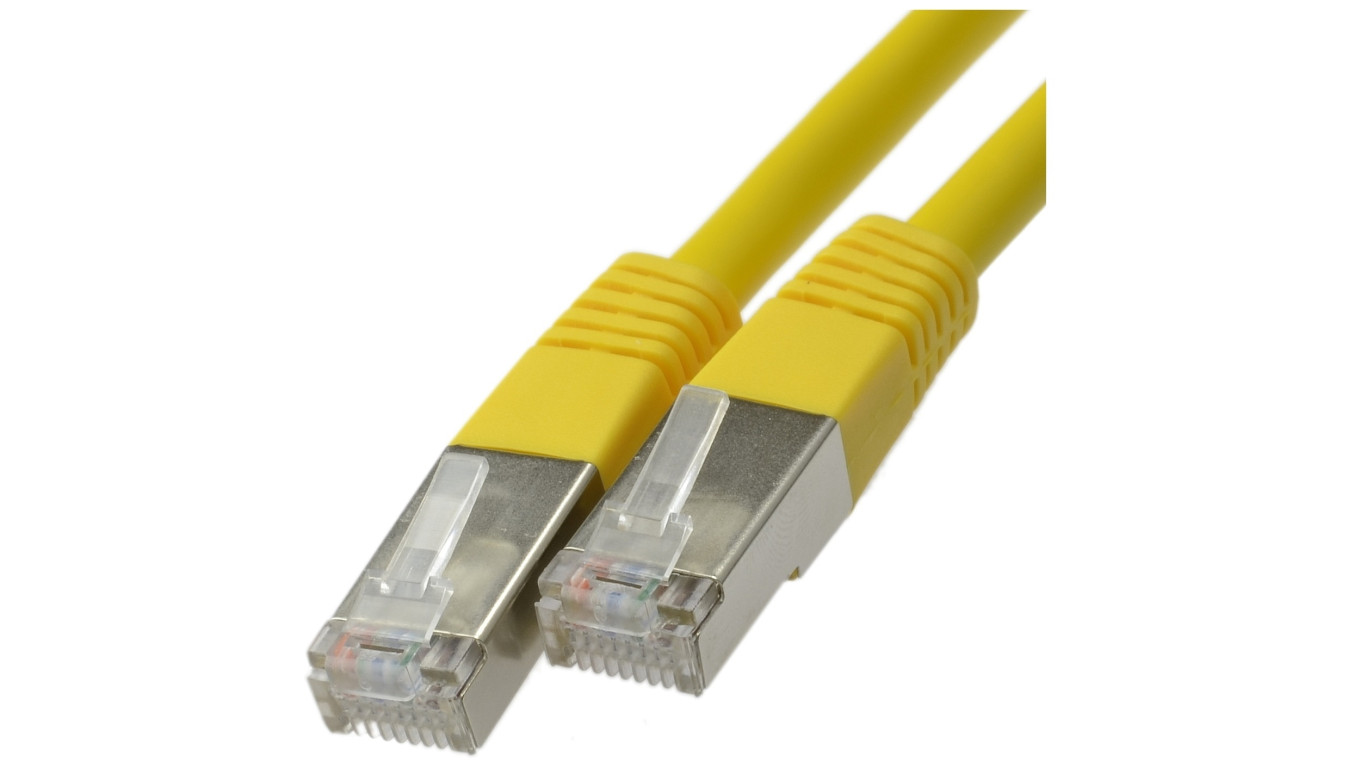 Patchcord FTP kat.5e kabel sieciowy LAN 2x RJ45 linka żółty 2m NEKU
